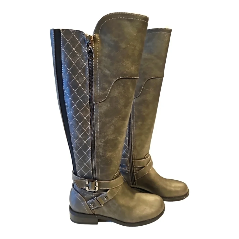 Gbg by Guess Hayden Gray quilted riding tall boots sz 5 NEW